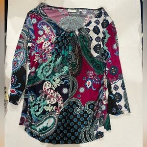 New York and company multi colored blouse size Xl